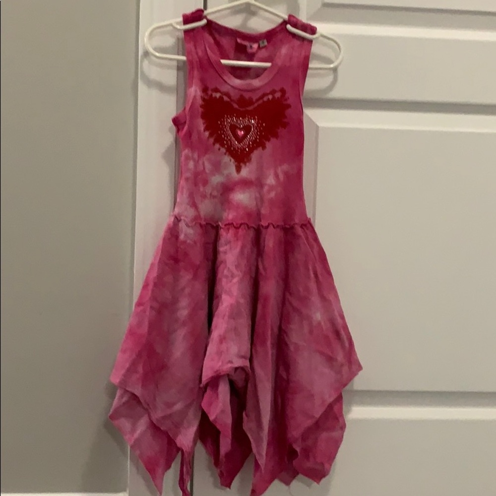 Kids beautiful pink designer handkerchief dress